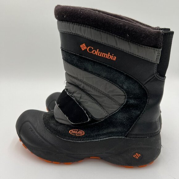 Columbia Techlite Boots Winter Snow Day Black Orange Leather Rubber size 6 - Picture 6 of 16